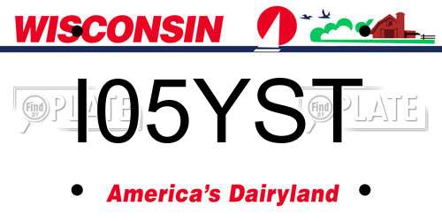 I05YST Wisconsin License Plate