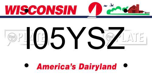 I05YSZ Wisconsin License Plate