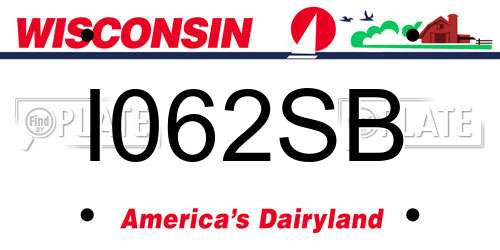 I062SB Wisconsin License Plate