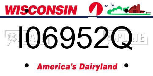 I06952Q Wisconsin License Plate