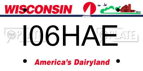 I06HAE Wisconsin License Plate