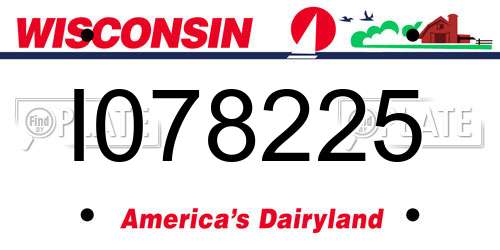 I078225 Wisconsin License Plate