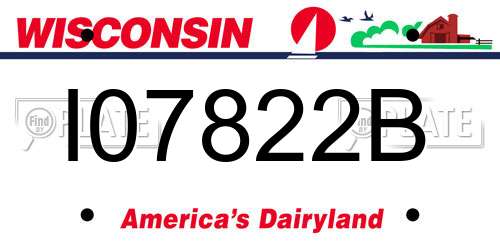 I07822B Wisconsin License Plate