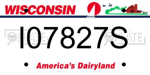I07827S Wisconsin License Plate