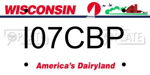 I07CBP Wisconsin License Plate