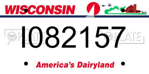 I082157 Wisconsin License Plate