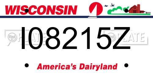 I08215Z Wisconsin License Plate