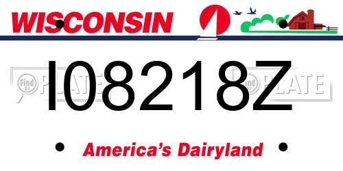 I08218Z Wisconsin License Plate