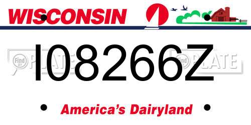 I08266Z Wisconsin License Plate