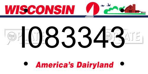 I083343 Wisconsin License Plate