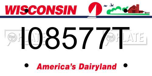 I08577T Wisconsin License Plate