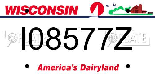 I08577Z Wisconsin License Plate
