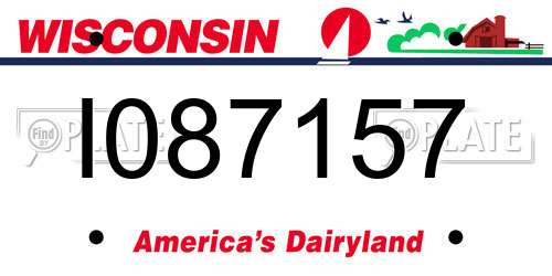 I087157 Wisconsin License Plate