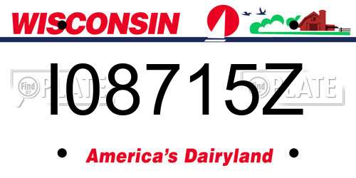 I08715Z Wisconsin License Plate