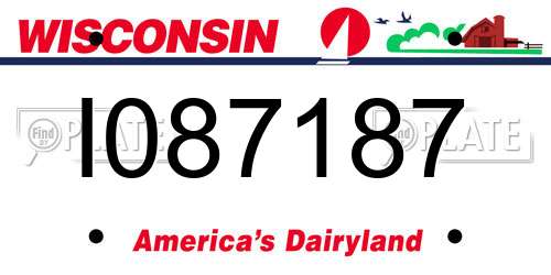 I087187 Wisconsin License Plate