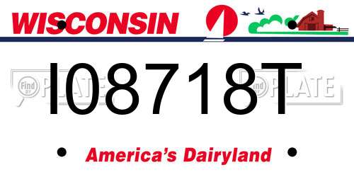 I08718T Wisconsin License Plate