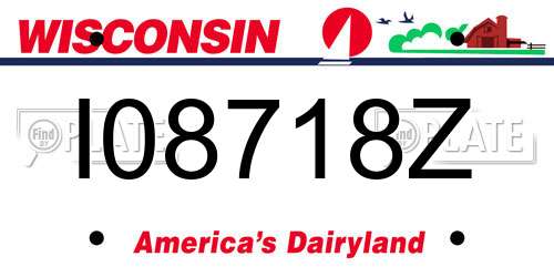 I08718Z Wisconsin License Plate