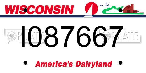 I087667 Wisconsin License Plate