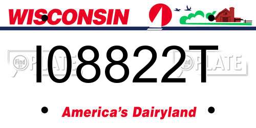 I08822T Wisconsin License Plate