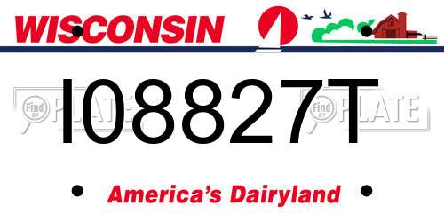 I08827T Wisconsin License Plate
