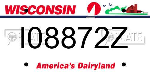 I08872Z Wisconsin License Plate