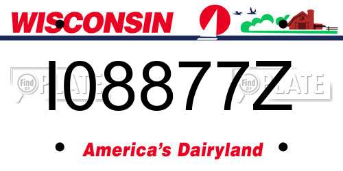 I08877Z Wisconsin License Plate