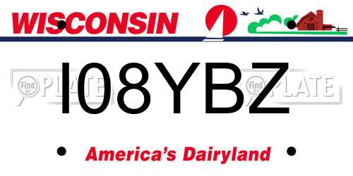 I08YBZ Wisconsin License Plate