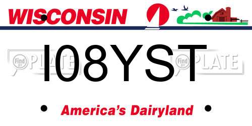 I08YST Wisconsin License Plate