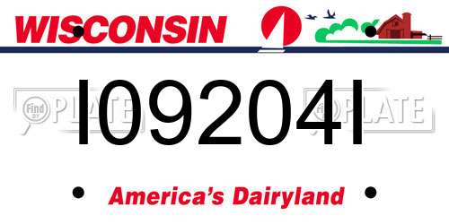I09204I Wisconsin License Plate