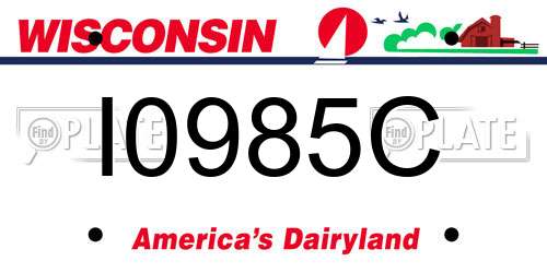 I0985C Wisconsin License Plate