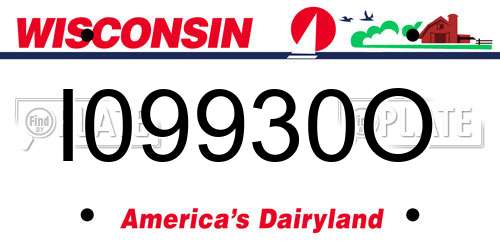 I09930O Wisconsin License Plate