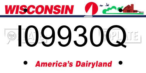 I09930Q Wisconsin License Plate