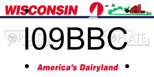 I09BBC Wisconsin License Plate