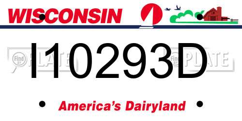 I10293D Wisconsin License Plate