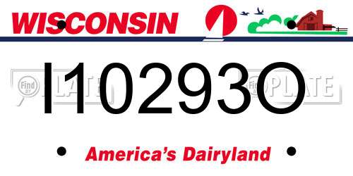 I10293O Wisconsin License Plate