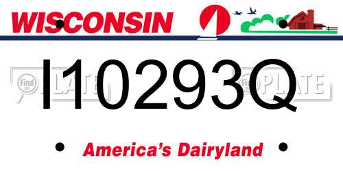 I10293Q Wisconsin License Plate