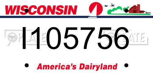 I105756 Wisconsin License Plate