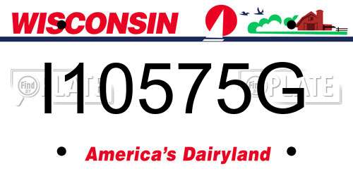 I10575G Wisconsin License Plate