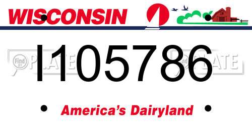 I105786 Wisconsin License Plate
