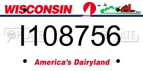 I108756 Wisconsin License Plate