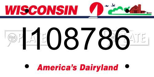 I108786 Wisconsin License Plate