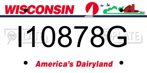 I10878G Wisconsin License Plate
