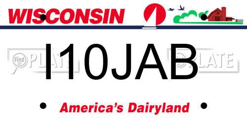 I10JAB Wisconsin License Plate