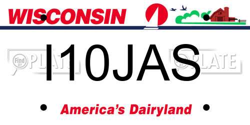 I10JAS Wisconsin License Plate