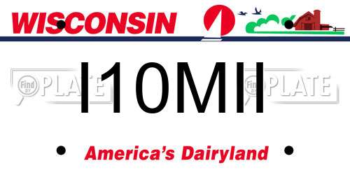 I10MII Wisconsin License Plate