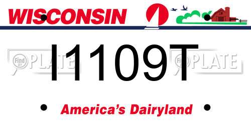I1109T Wisconsin License Plate