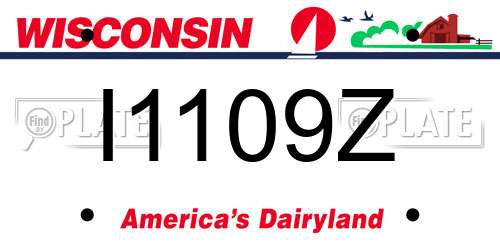 I1109Z Wisconsin License Plate