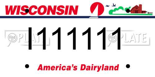 I111111 Wisconsin License Plate