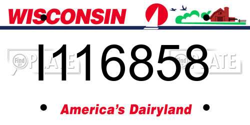 I116858 Wisconsin License Plate
