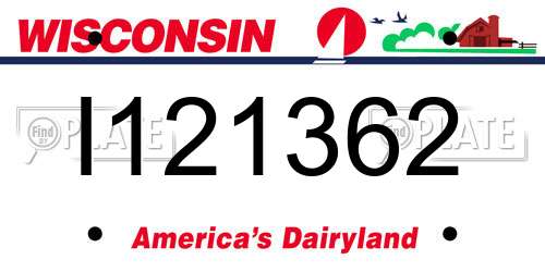 I121362 Wisconsin License Plate